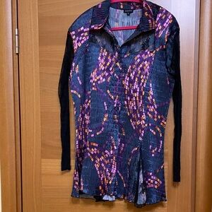 Komarov Black and Purple Blouse